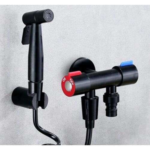 Matte Black Bidet Shower Faucet Bidet Faucet Muslim Ducha Higienica Hot Cold Water Mixer Tap Toilet Faucets