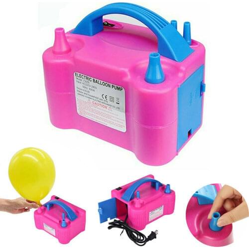 Portable Electric Balloon Inflator Pump Double Hole Nozzle Air Compressor Inflatable Electric Balloon Pump Air Blower EU UK US