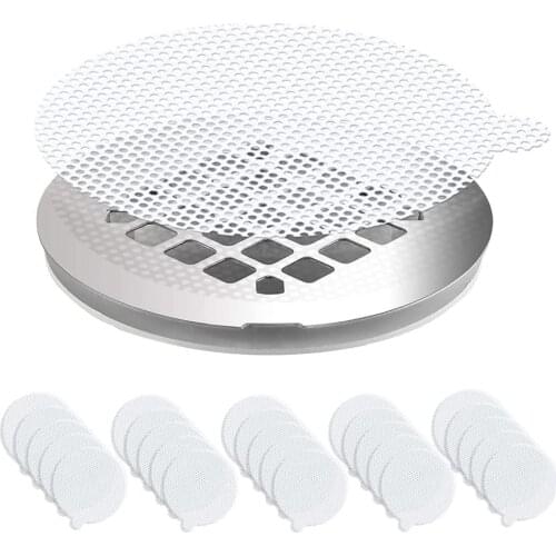6/12PCS Round Disposable Shower Drains Hair Catcher Mesh Stickers Bathroom Bathing Shower Hair Stoppers Catchers Accessories