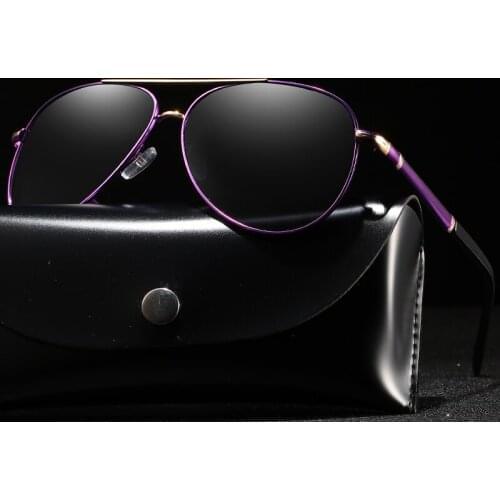 New Fashion Pilot Polaroid Sun Glasses Vintage Men Women Metal Frame Driving Polarized Sunglasses UV400 Round Pink Mirror Goggle