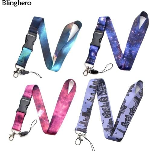Blinghero Lanyard City Print Lanyard for Keys Cool Starry Sky Phone Whistle Neck Strap ID Badge Holder Unisex Lanyard BH0420