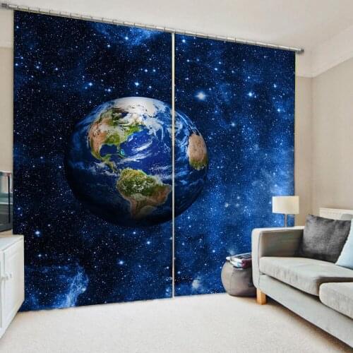 Luxury Blackout 3D Window Curtains For Living Room Bedroom blue starry sky curtains personality curtains