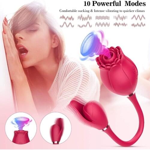 Rose Vagina Sucking Vibrator for women Intimate Good Nipple Sucker Oral Licking Clitoris Stimulation Powerful Sex Toys for Women