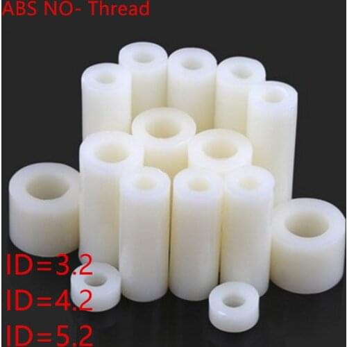 20-50pcs M3 M4 M5 M6 M8 ABS Rround spacer standoff White Nylon Non-Threaded Spacer Round Hollow Standoff Washer