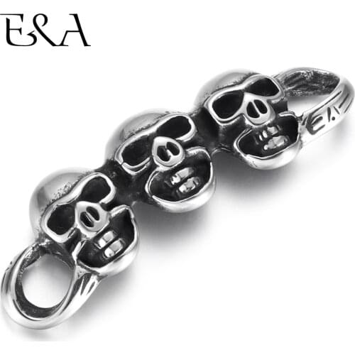 Stainless Steel Connectors Skull 1/1 Loop 5mm for DIY Punk Charms Bracelet Findings Jewelry Making Connect Parts Supplies