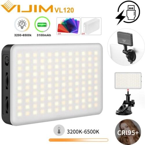 Ulanzi Vijim VL120 3200K-6500K LED Video Light RGB Color Filters Adjustable Portable Softbox Vlog Conference Lighting Fill Light