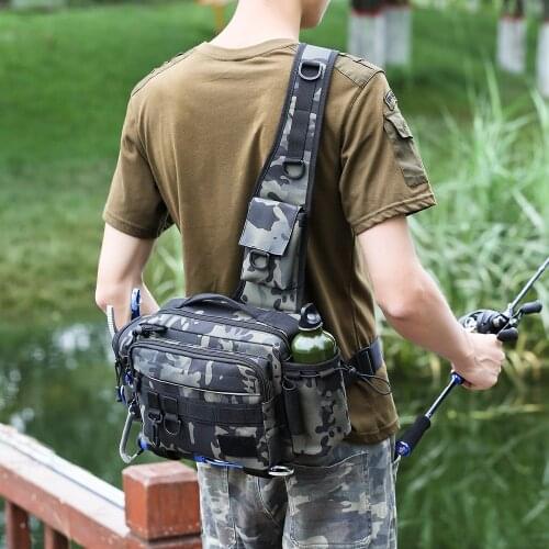 Fishing Tackle Bags Outdoor Single Shoulder Crossbody Bags Tactical Utility Storage Package Fishing Lures Gear Waist Pack