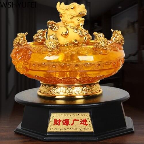 Chinese Style Lucky Money Plate Resin Statue Home Living Room Ornaments Housewarming Gifts Christmas Christmas Present Crafts