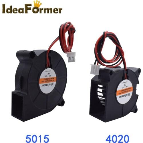 3D Printer Fan 4020/5015 Blower Cooling Slient Fan 12/24V 2Pin Blower Fan Heated Bed Filament Printing Cooling For Ender3 5 Pro