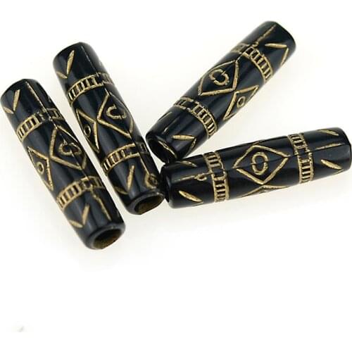 Miasol 150 Pcs 25x7 MM Antique Design Loose Spacer Tube Beads With Special Sign For Women Bracelets Jewelry Making