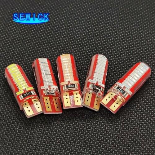 100PCS T10 194 W5w Led Canbus 4014 24 SMD SILICA Super Bright LED Light Bulbs Wedge Bulbs 12V DC Bidirectional Light White