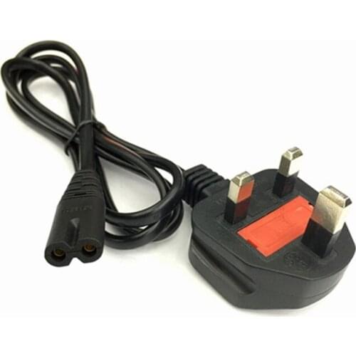 100PCS UK Power Extension Cord British Plug Main C7 Figure 8 Power Adapter Supply Cable Wires For Laotop Battery Charger PSP 4
