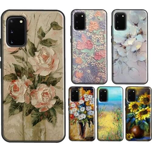 Oil Painting Flowers Fundas For Samsung Galaxy S21 Ultra S20 FE S8 S9 S10 Note 10 Plus 9 Note 20 Ultra Case
