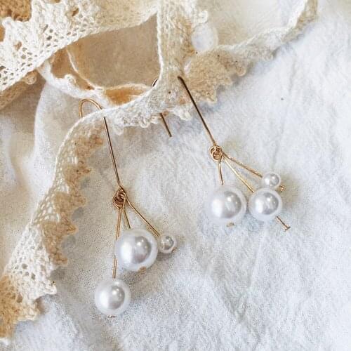 Retro Fashion Long Tassel Earrings Super Delicate Temperament Charming Cute Pearl Earrings
