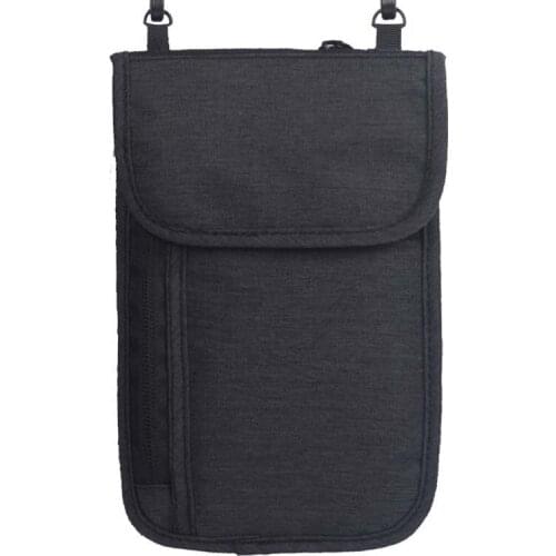 15PCS / LOT Travel Neck Ultra Slim Wallet Passport Holder RFID Blocking Hidden Money Pouch Security for Men Women