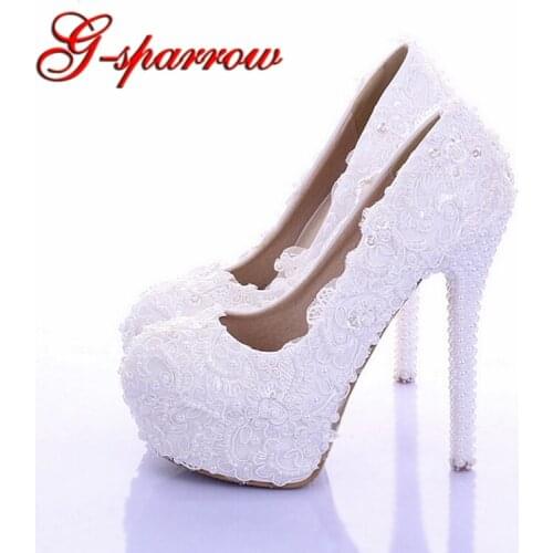 Elegant White Lace Wedding Shoes 2018 Custom Made Bridal Dress Shoes Real Leather Prom Party Pumps Bridesmaid Shoes Plus Size