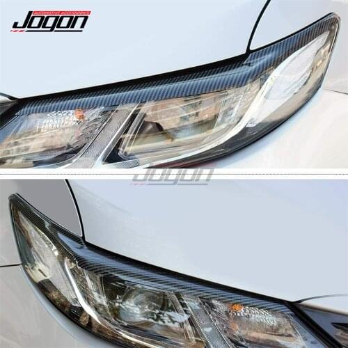 2pcs For Toyota Camry SE XSE XLE L LE 2018- 2020 Car Accessories Head Light Headlight Head Lamp Light Eyelid Eyebrow Cover Trim