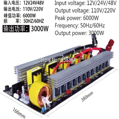 Free shipping Inversor Pure Sine Wave Power Inverter Board 300W/500W/600W/1000W/2000W/3000W Technical 12V/24V/48V Converter