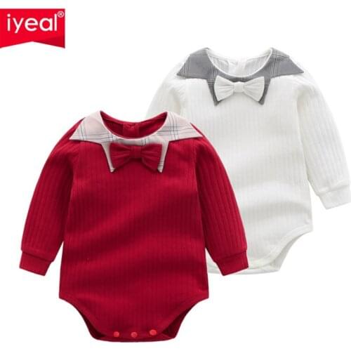 IYEAL Newborn Baby Boy Bodysuits Clothing Cotton One-Pieces Body Suits Kids Baby Girl Long Sleeve Jumpsuit Outfit Clothes
