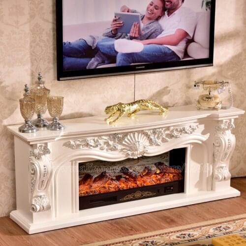 Fireplace set W160cm wooden mantel with electric Firebox burner Artificial LED optical flame heating Chimneypiece TV Stand Bench