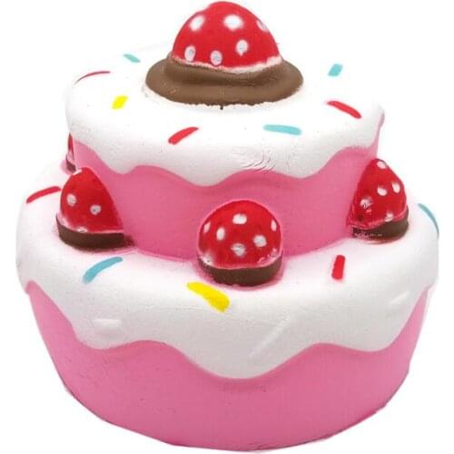 Strawberry cake squishy Strawberry Birthday Cake Squishy PU Slow Rising Fun Squeeze Healing Toy Relieve Stress Toys