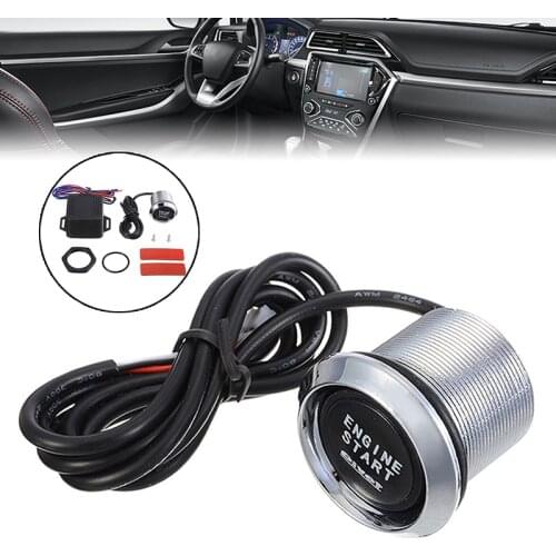 1set 12V Car Engine Start/Stop Push Button Ignition Starter Switch Relay Box Blue LED Light Auto Truck Interior Accessories