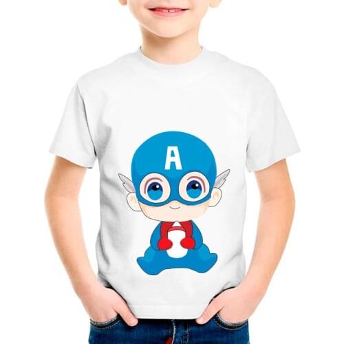Summer childrens T-shirt cute Q version boy girl T-shirt childrens Disney gift cartoon hero clothes baby cartoon T-shirt