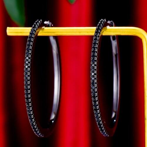 Missvikki 2020 Bridal Luxury Shiny Hoop Earrings Noble Wedding Jewelry Luxury Clear Cubic Zircon boucle d'oreille femme Fashion