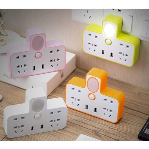 Multi-function manual switch USB charging night light socket J03