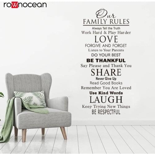 Family Rules Wall Stickers quotes Love Do Your Best for Wall Art Vinyl Stickers Home Decoration Wallpaper murals E530