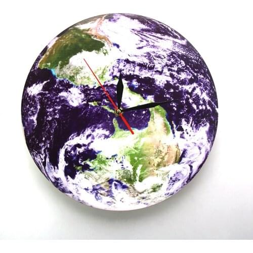 Earth Day View Wall Clock Modern Design Planet Earth Wall Clock Celestial Outer Space Wall Watch 3D Globe Clock Science Gift