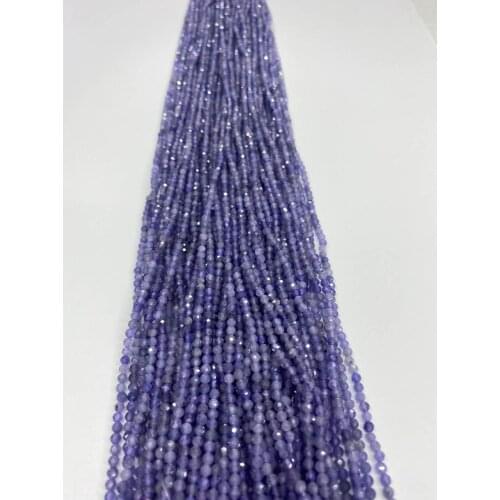 Natural Tanzanite 5A2mm 3mm 4mm Roundel Faceted Gemstone Bead for Jewelry Making Necklace Bracelet