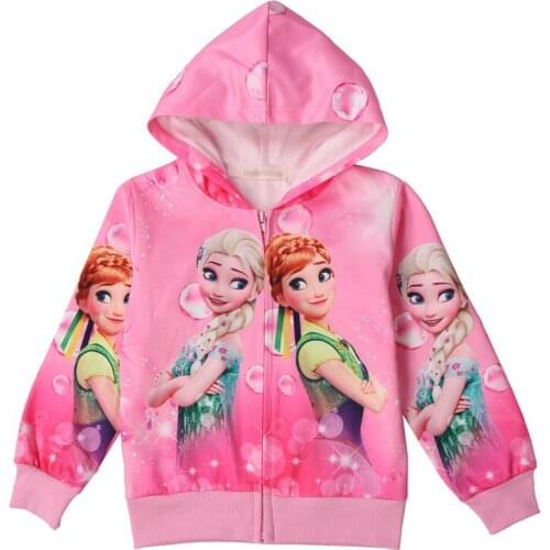 2019 New Autumn Girls Coats anna elsa princess Cute Hooded Jackets Little Children Outerwear Kids Clothes Cartoon Girl Jackets
