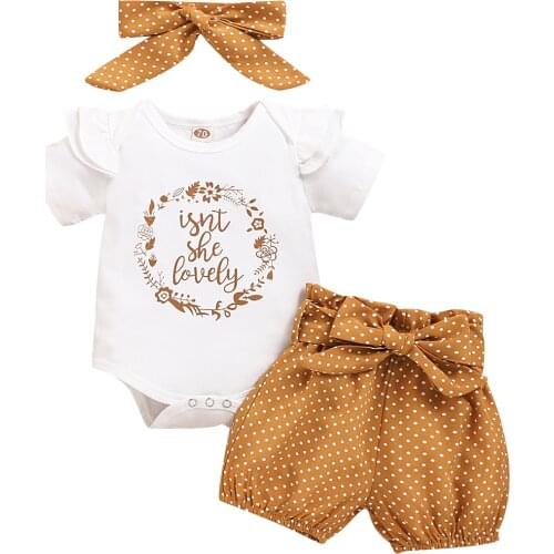 NEW Summer Baby Clothes Sets Baby Girls Floral Tops Romper+Shorts Pants Kids Outfits Toddler Clothes