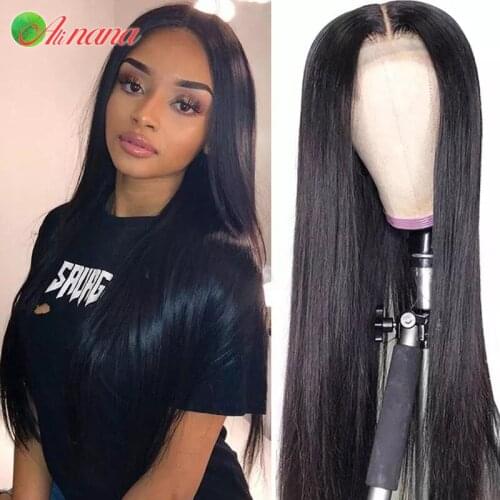 Alinana Straight Lace Front Human Hair Wigs Lace Frontal Wigs Remy Peruvian Human Hair Lace Wigs For Black Women 180% Density