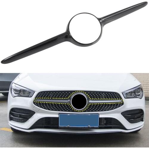 For Mercedes-Benz CLA C118 2020 2021 Carbon Fiber Printed Front Center Grille Molding Cover Trim