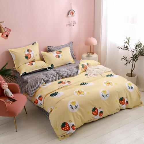 1pc Strawberry Prints Duvet Cover Winter Soft Warm Easy Care Simple Style Queen King Twin Quilt Covers 220x240 Bedclothes