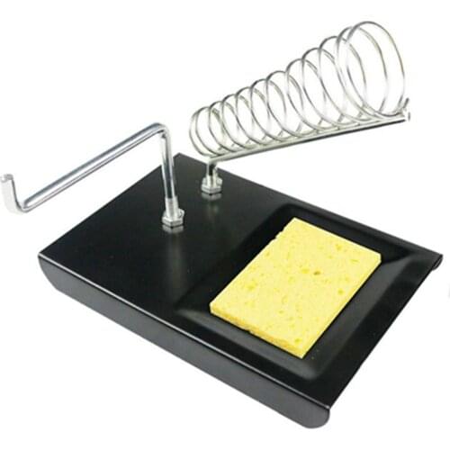 Electric Soldering Iron Stand Holder with Welding Cleaning Sponge Pads Generic High Temperature Resistance Support Frame Bracket