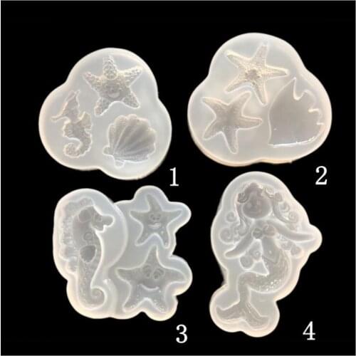 Transparent Silicone Mould Dried Flower Resin Decorative Craft DIY Starfish shell mermaid Type epoxy resin molds for jewelry