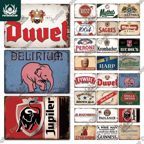 Putuo Decor Beer Vintage Metal Sign Tin Sign Decorative Plaque Wall DecorBar Pub Man Cave Club Decor Wall Bar Decoration