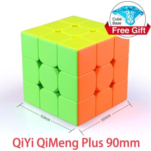 QiYi QiMeng Plus 3x3 90mm Stickerless Magic Cube Big 3x3x3speed cube 9cm antistress cubes Learning Educational Puzzle Cubes Toys