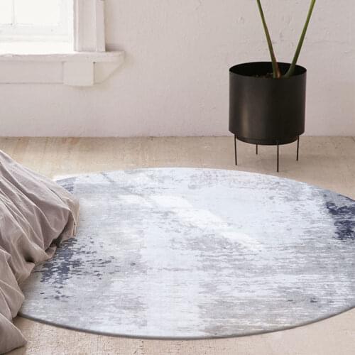 Luxury Round Carpets For Living Room Modern Coffee Table Floor Mat Nordic Ins Home Room Round Gray Carpet Study Bedroom Rug