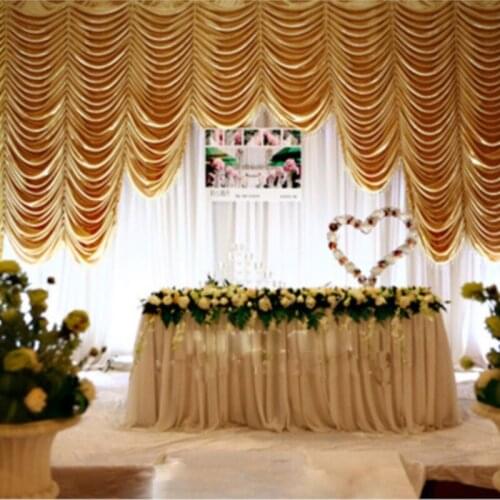 2018 Luxury 10ft*20ft Golden Wedding Backdrop Gold Wedding stage Curtain Wedding decoration Wedding supply