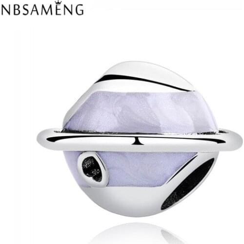 NBSAMENG 100% 925 Sterling Silver Bead Charm Planet of Love Christmas Gift Charms Beads Fit Original Bracelet Jewelry