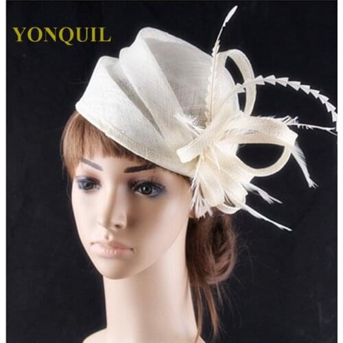 Fascinating Sinamay Wedding Fascinator Charming Feather Hats Bridal Headpiece Event Headwear Dance Hat Suit For All Season
