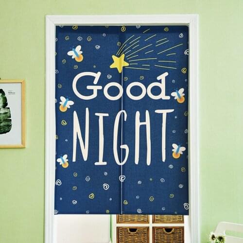 Cartoon Animals Cartoon moon stars Door Curtain Linen Tapestry Children Study Bedroom Home Decor Bedroom Kitchen Curtain