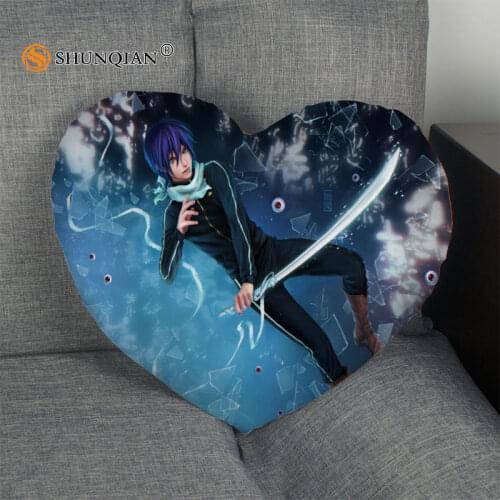 Hot Sale Noragami Heart Shape Pillow Cover Custom zipper Pillowcase Just Cover No Core Size 41x36cm,47x42cm