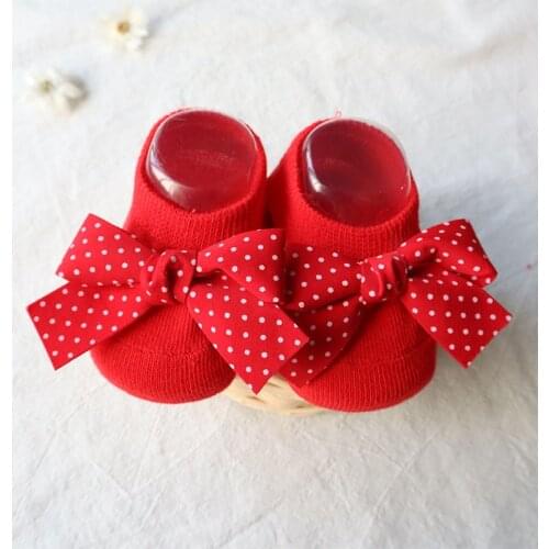 Baby Socks Baby New Year/Confinement Socks Floor Soxs For Newborns Red Bowknot Socks Childrens Bobbysocks Toddlers Socks