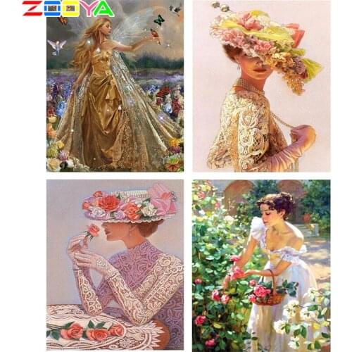 ZOOYA Diamond Painting Girl Wizard Butterfly Diamond Mosaic 3D Full Diamond Embroidery Pattern Rhinestones Needlework DIY RF1355