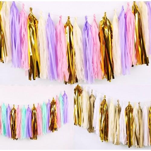 10Pcs/Lot Paper Tassel Ribbon Pull Flower Birthday Party Decoration Room Opening Wedding decoration Party Supplies Delivery Rope